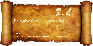 Ringhofer Leonarda névjegykártya